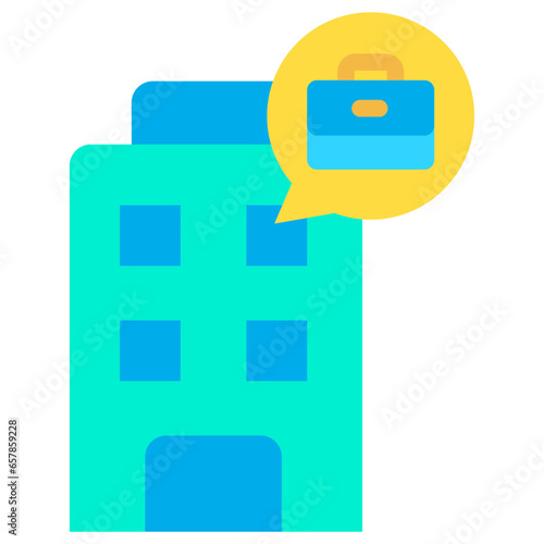 Flat Office Building icon