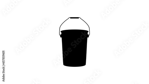 plastic bucket, black isolated vector silhouette, Gallon Round Utility Bucket