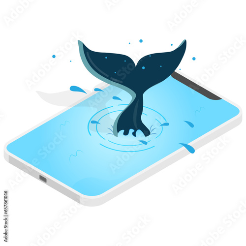 Whale's Tail Sticking Out of a Cell Phone Vector, technology can be addictive and distracting. It can also be dangerous, as it can lead to people losing touch with the real world and becoming isolated