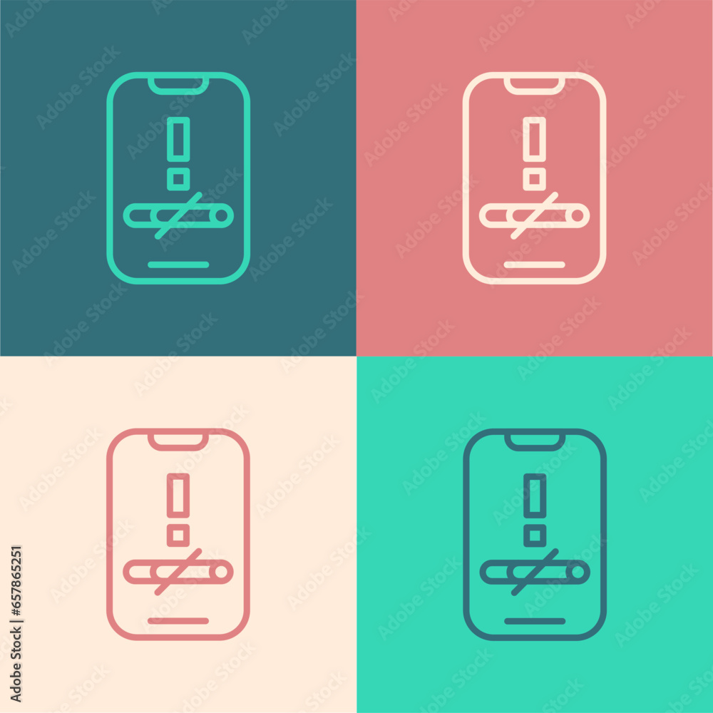 Pop art line No smoking icon isolated on color background. Cigarette smoking prohibited sign. Vector Pop art line No smoking icon isolated on color background. Cigarette smoking prohibited sign. Vector