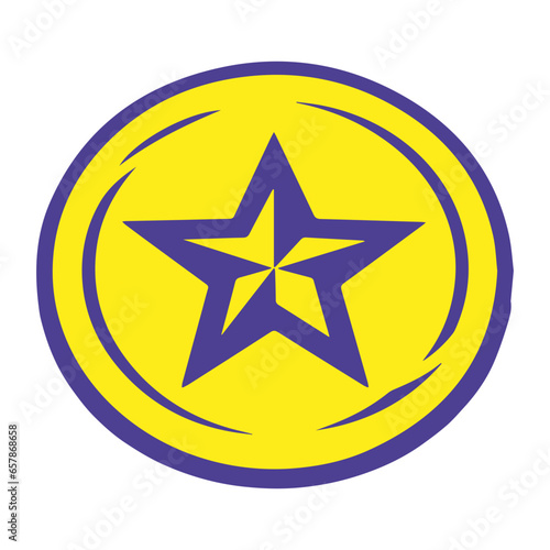 vector logo illustration of a purple and yellow star