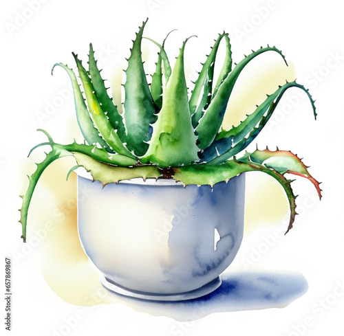 Aloes w doniczce ilustracja