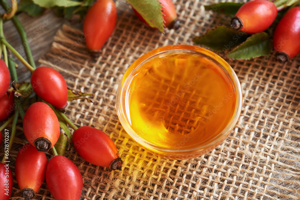 Rosehip seed oil with fresh rose hips Rosehip seed oil with fresh rose hips