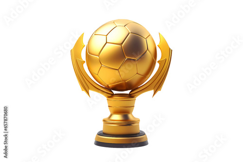 3D Sports-Themed Trophy Icon Isolated on Transparent Background