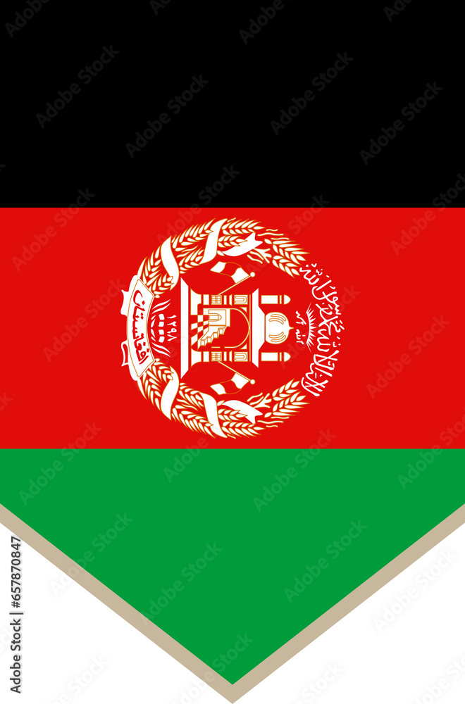 Obraz premium Vertical hanging flag of Afghanistan