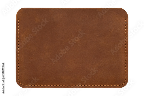 Brown leather dockholder isolated on white background. photo