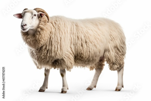 Cheviot sheep breed on white background. Generative AI photo