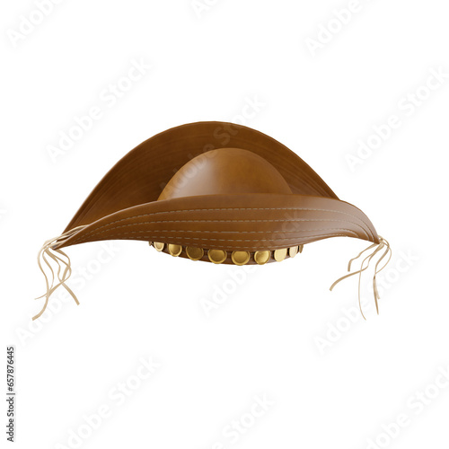 Canvas Print chapéu de couro lateral nordestino cangaço lampiao 3d render foto realista campa