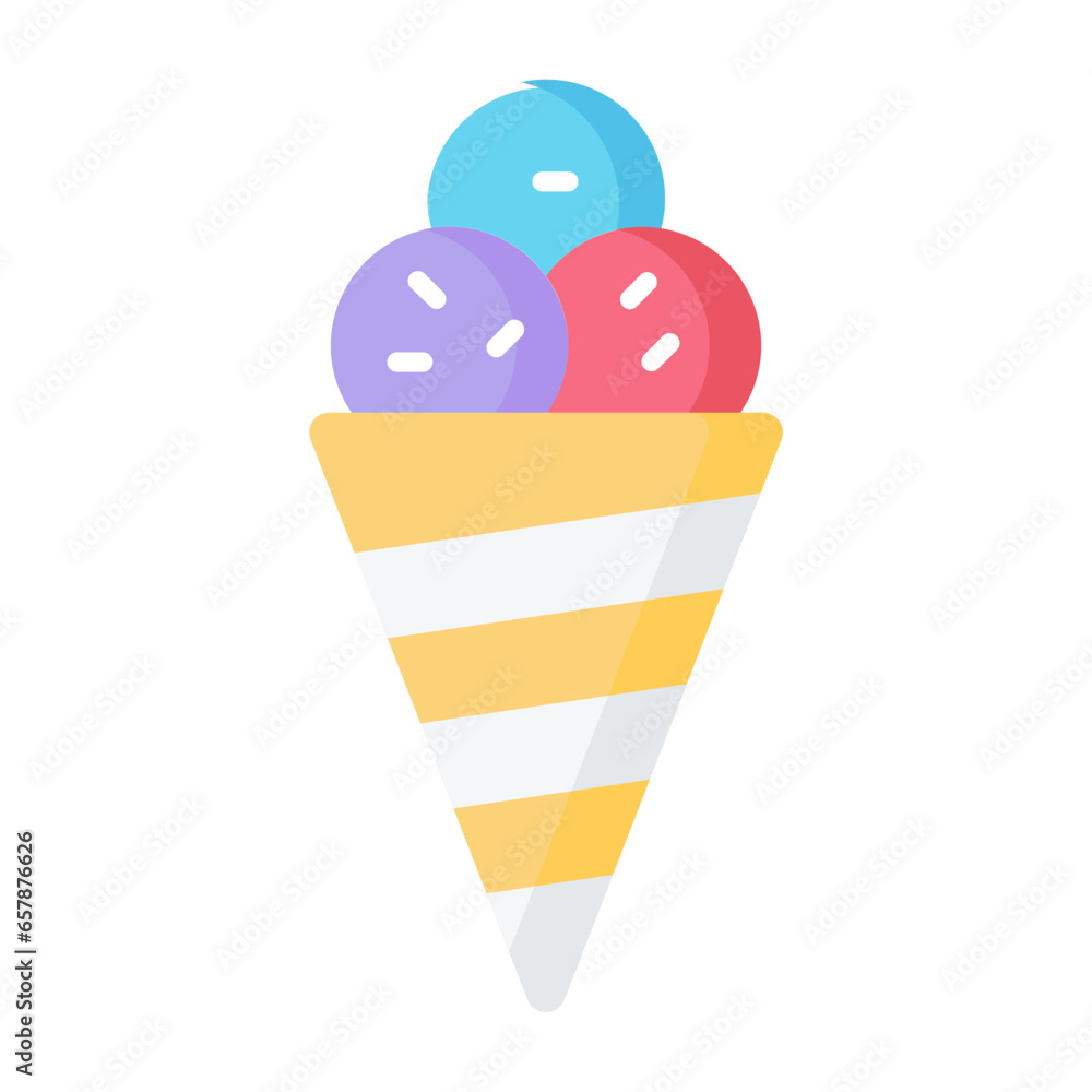Cream Cone Flat Icon