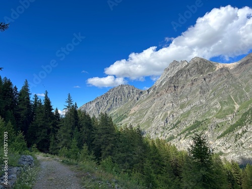 Beautiful Alps and mountain hiking in Italy. 