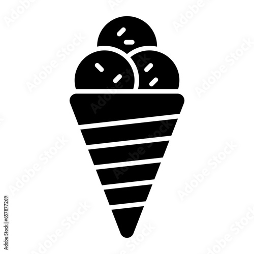 Cream Cone Glyph Icon