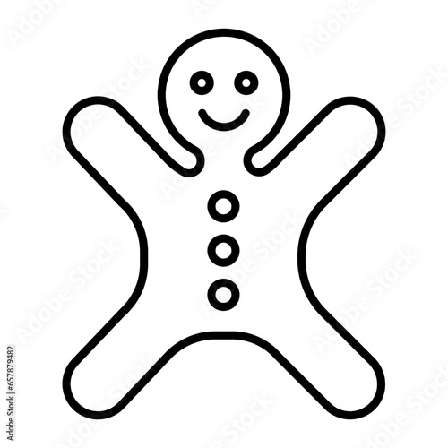 Gingere Bread Man Outline Icon photo