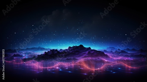 Futuristic abstract background with technology particles in a state of flux, symbolizing the ever changing landscape of technological evolution