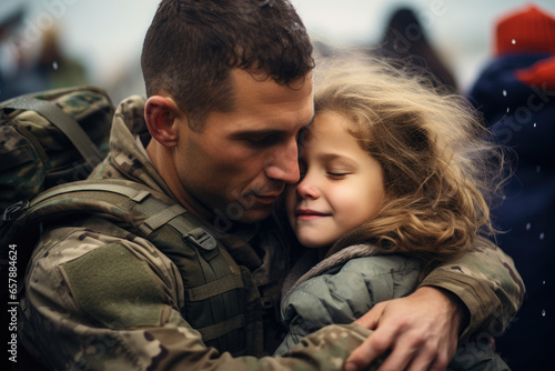 Soldier returning home to their family