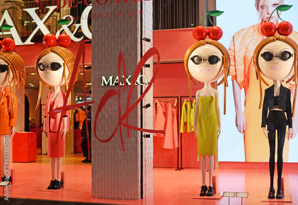 MILAN, ITALY SEPTEMBER 15, 2023 Shop window Max and co, part of the