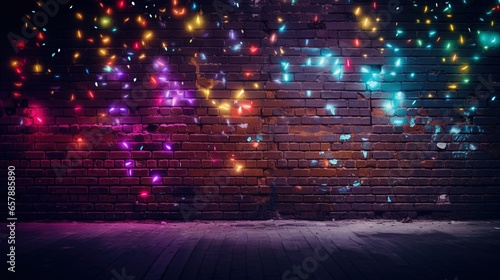 Dark brick wall multi-color...