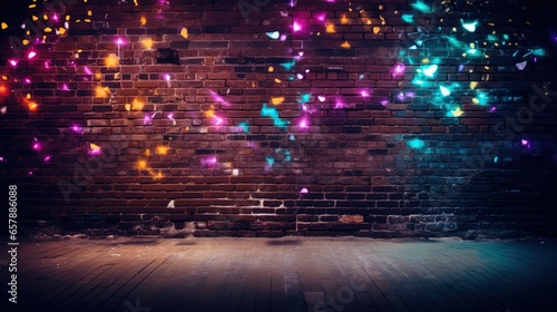 Dark brick wall multi-color...