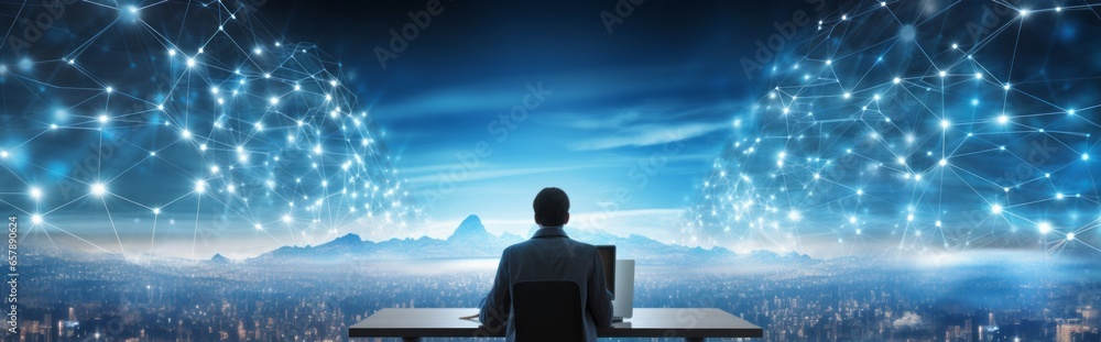 Human Computer Worker Working Behind Computer Keyboard with Intensity Human Computer Worker Working Behind Computer Keyboard with Intensity