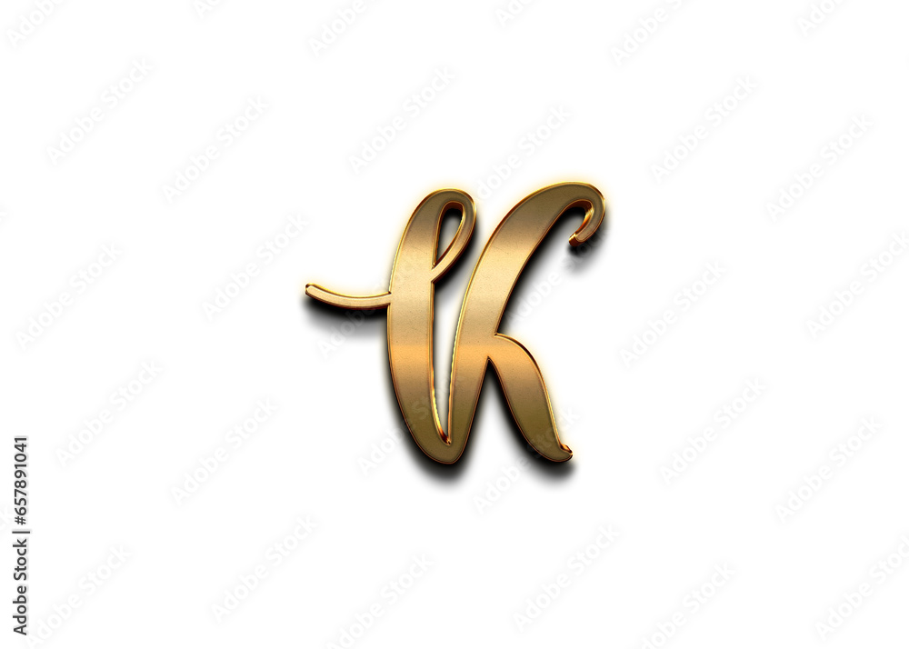 Gold 3D – letter K of the alphabet in capital letters on isolated white background. Gold 3D – letter K of the alphabet in capital letters on isolated white background.