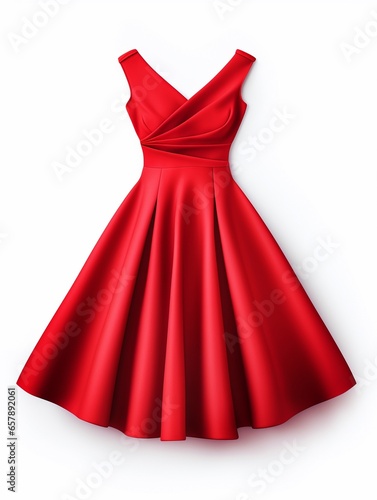 Red dress isolated on white background