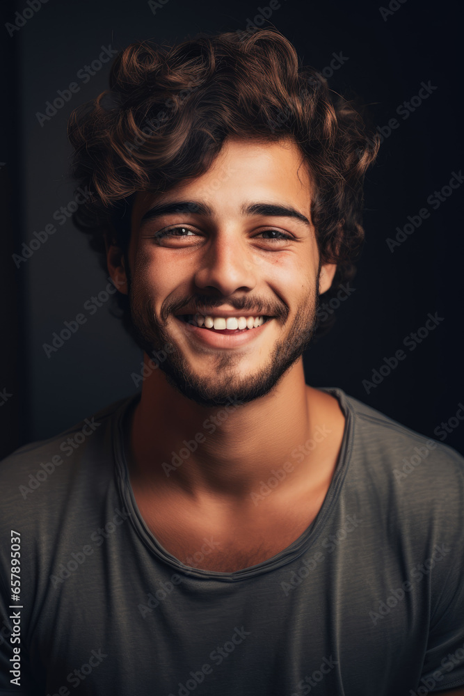 Portrait of young happy man looking in camera Portrait of young happy man looking in camera