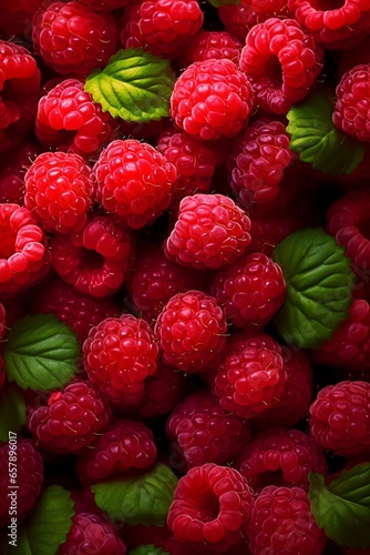 A bunch of raspberries 