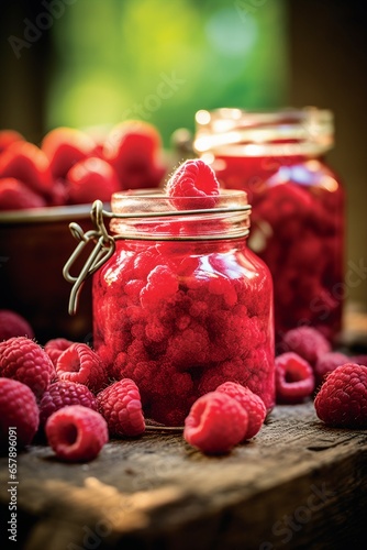 jar of sweet raspberry jam