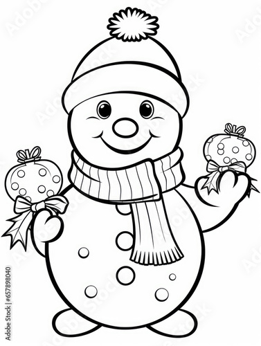 Christmas Colouring page Snowman