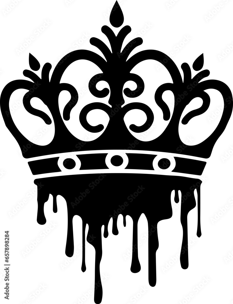 Dripping Crown Svg Black Crown Dripping Vector Crown Dripping Svg