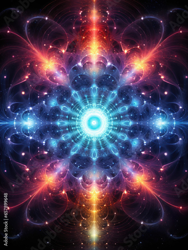 spiritual cosmic sacred geometry space cosmos fractal psychedelic new age - by generative ai
