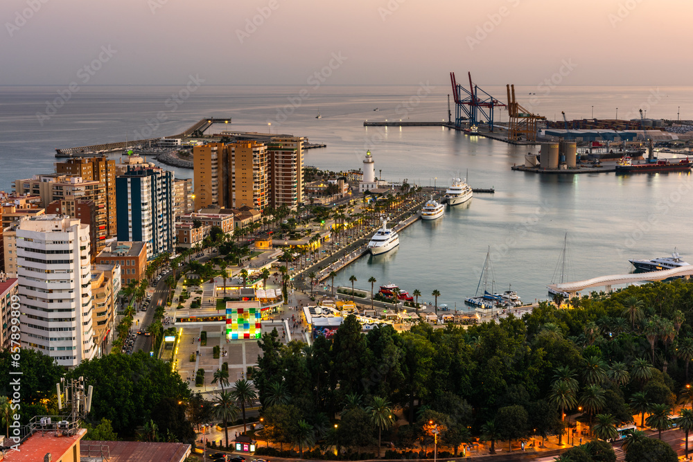 Port and harbor in Malaga, Andalusia, Spain