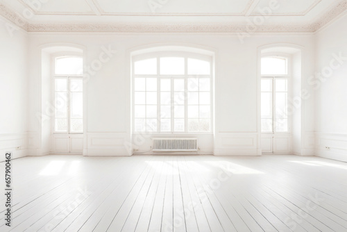 empty white old apartment room 