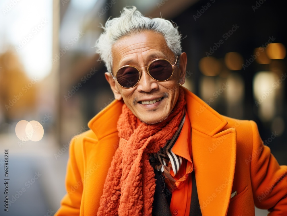 Portrait of a Japanese Stylish Elderly Man Portrait of a Japanese Stylish Elderly Man