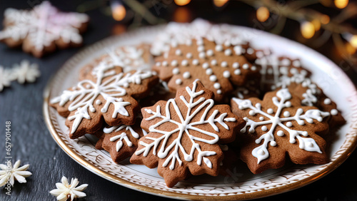 New Year's gingerbread cookies. Generation AI