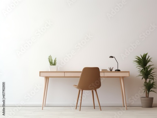 minimalist modern interior with desk
