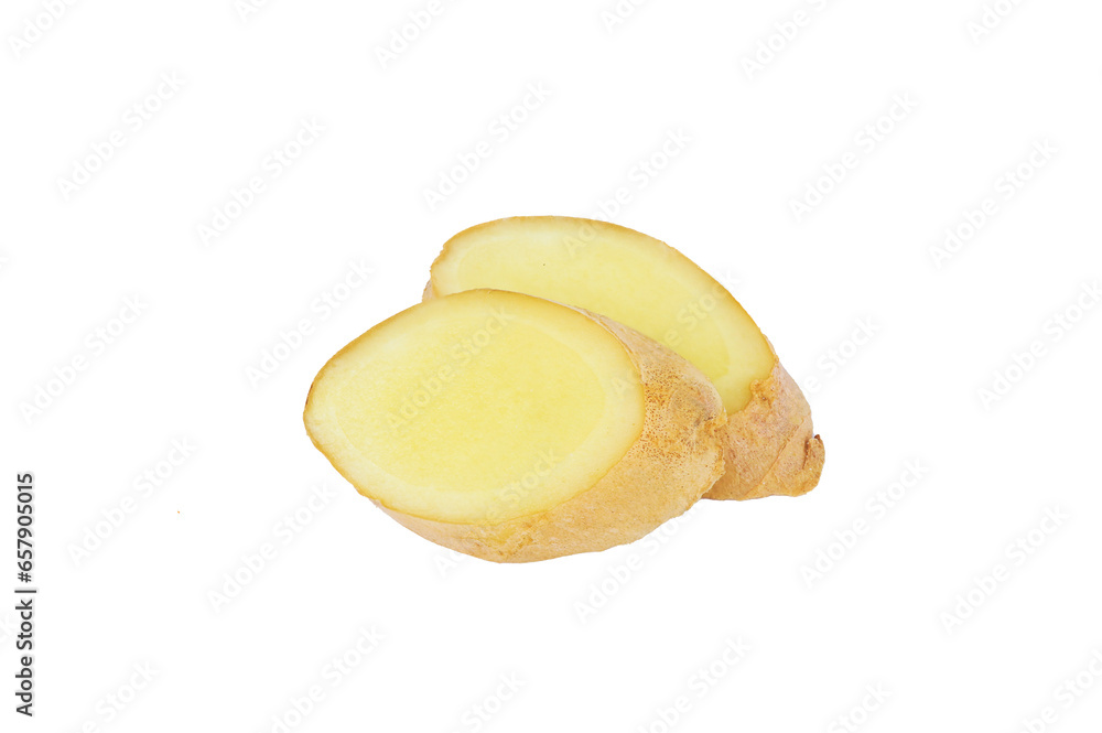 Ginger cut isolated on transparent background with png.