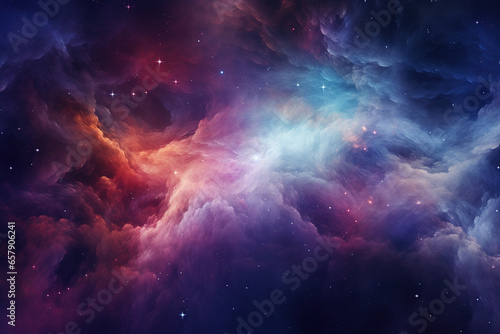 Abstract galaxy background with swirling stars and nebulae	 photo