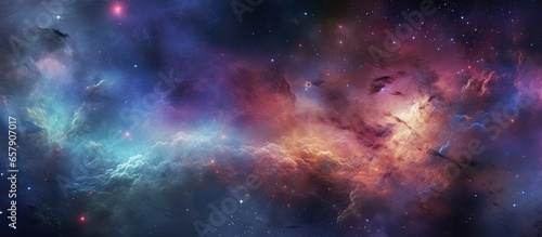 Colorful galaxy with stardust against space background
