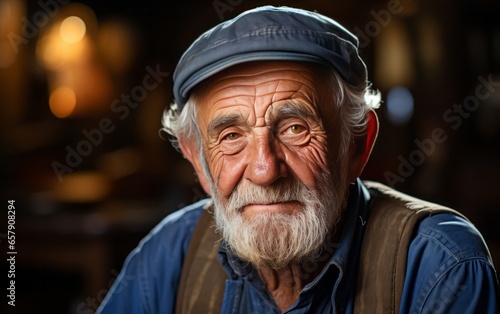 Close-up of an elderly man's smile