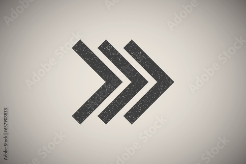 arrow, right, navigation, triple icon vector illustration in stamp style