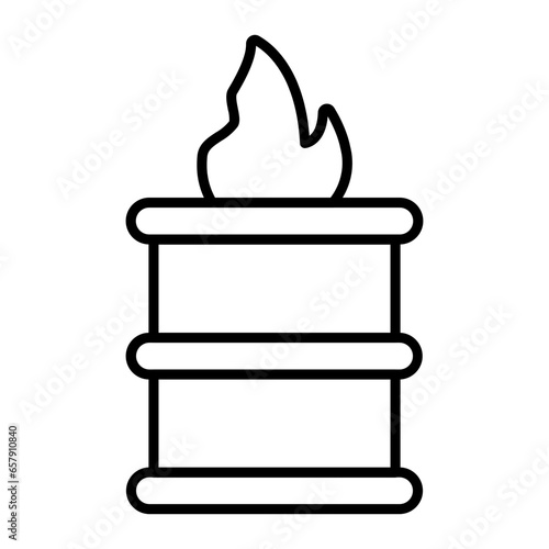 Burning Fire Pollution Outline Icon photo