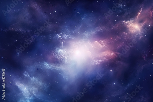 Abstract galaxy background with swirling stars and nebulae © Vikarest