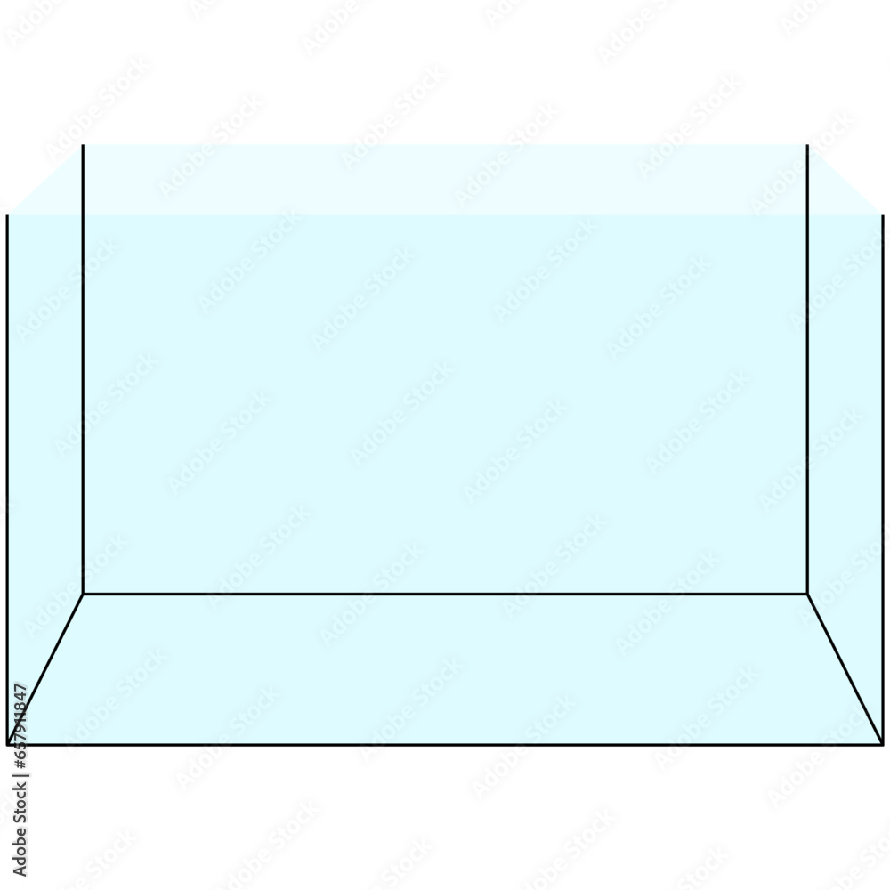 Obraz premium glass aquarium tank, transparent clear fishtank with black dresses graphic illustrations 