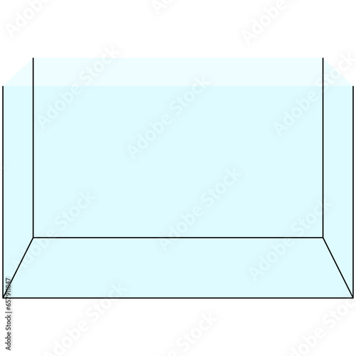 glass aquarium tank, transparent clear fishtank with black dresses graphic illustrations 