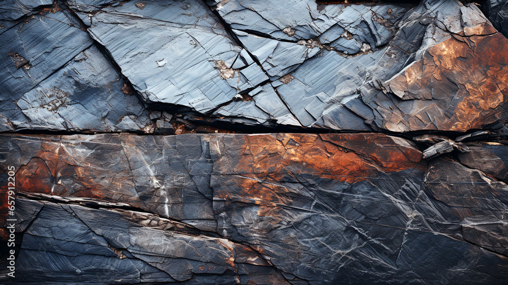fractured dark stone stone background - generative AI