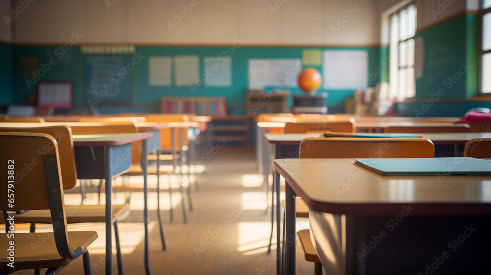 Empty school classroom Empty school classroom