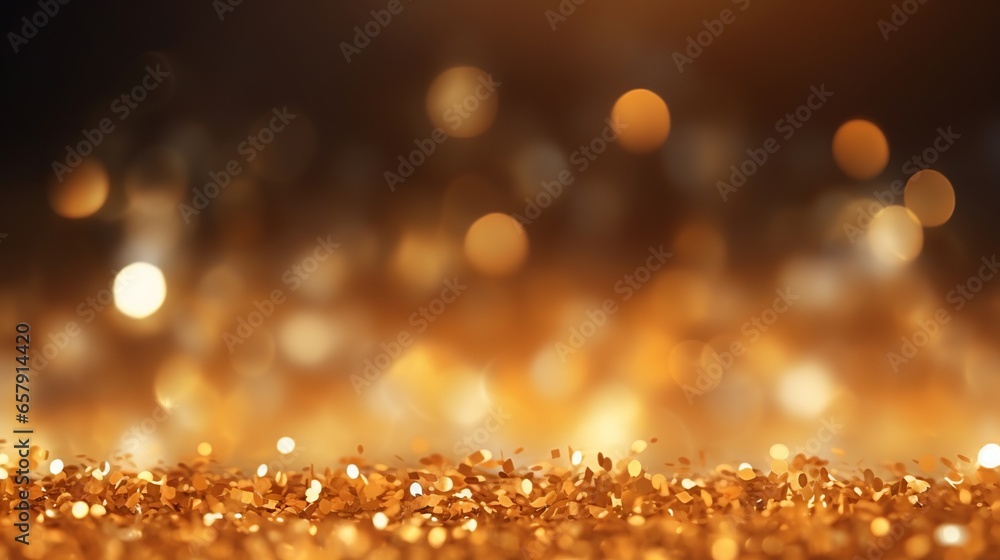 Luxury gold defocused background for Christmas and new year with glitters. A luxurious and opulent impression is created by the beautifully blurred background Luxury gold defocused background for Christmas and new year with glitters. A luxurious and opulent impression is created by the beautifully blurred background