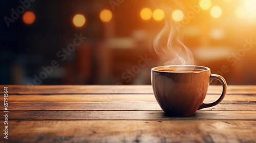 Kaffee Tasse auf Holztisch