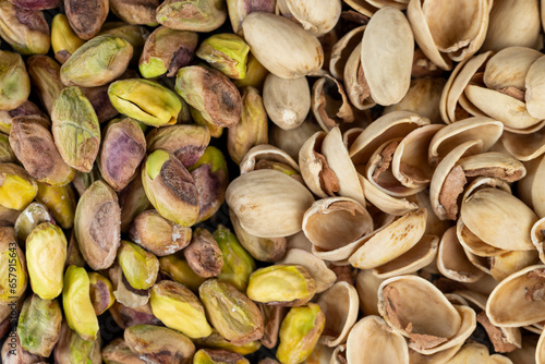 peeled fresh crunchy pistachios, green nuts pistachios
