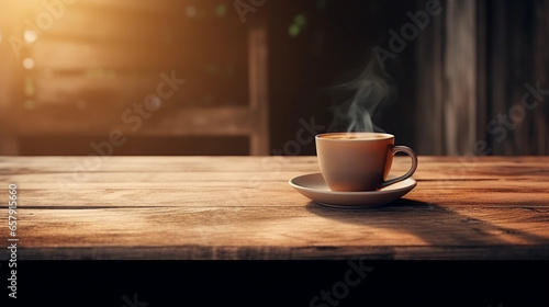 Kaffee Tasse auf Holztisch